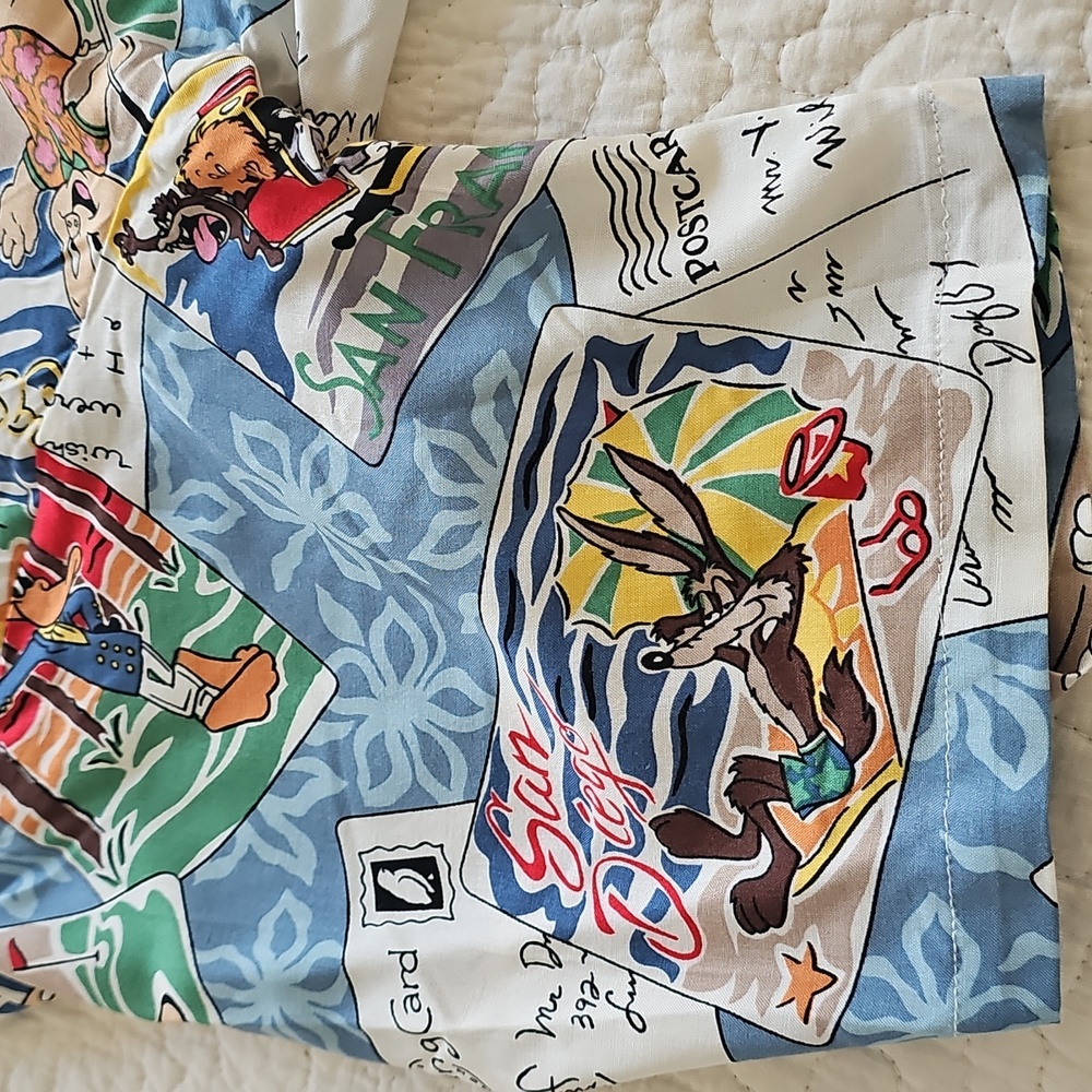 🌈HP🌈Reyn Spooner Hawaian Warner Bros. Vintage Shirt Large - Picture 4 of 16